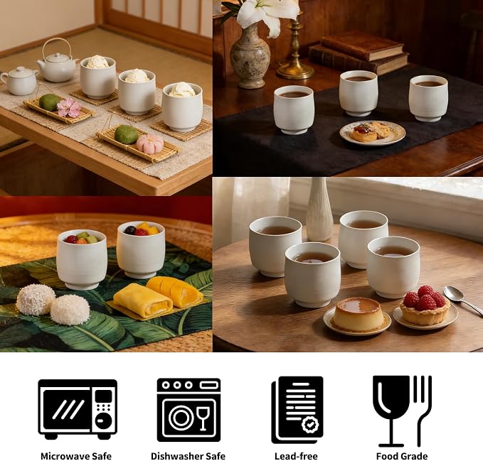 TEANAGOO Japanese Tea Cups, Chinese Tea Cup, 7.2Oz / 205 Ml, Ceramic Tea Cups - Image 6