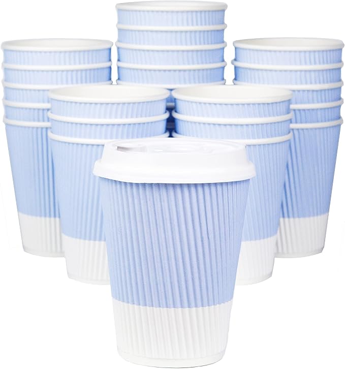 12 oz Disposable Travel Coffee Cups by Glowcoast