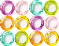 CLEENTABLE Epoxy Resin Spring Napkin Rings Set of 12 - Irregular Napkin Holders for Dining Table, Party Decor, Weddings, Everyday Use, Elegant Tabletop Accents (Multi Pastel)
