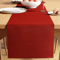 Encasa XO Table Runner, Yarn Dyed Ribbed Cotton 13"x79" | Solid Red, 12-Ply by EncasaXO