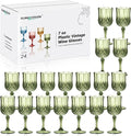 XUWAIDSGN 24 Pcs 7oz Plastic Vintage Wine Glasses Drinking Glasses Unbreakable by XUWAIDSGN