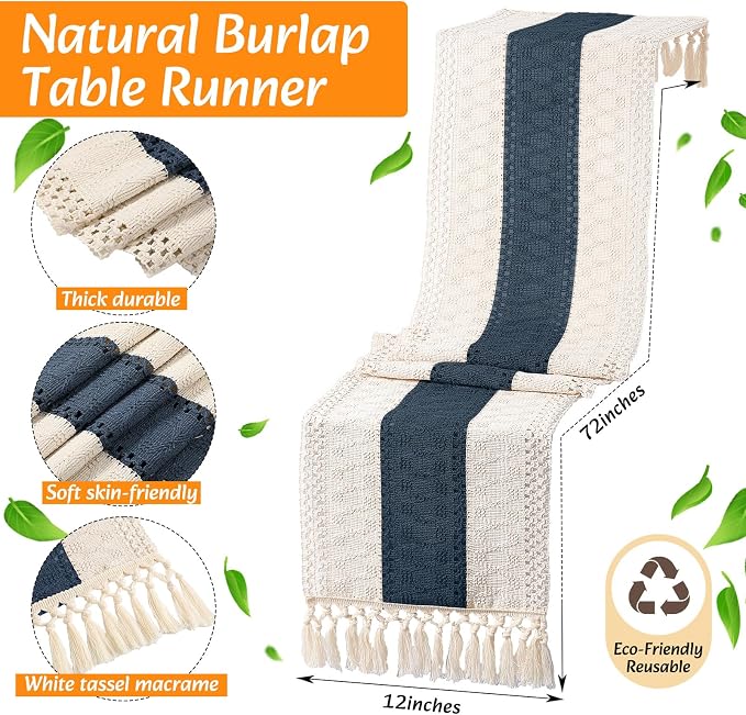 4 Sets Boho Decoration Placemats Round Woven Placemats, Cloth Napkins, Wood - Image 4