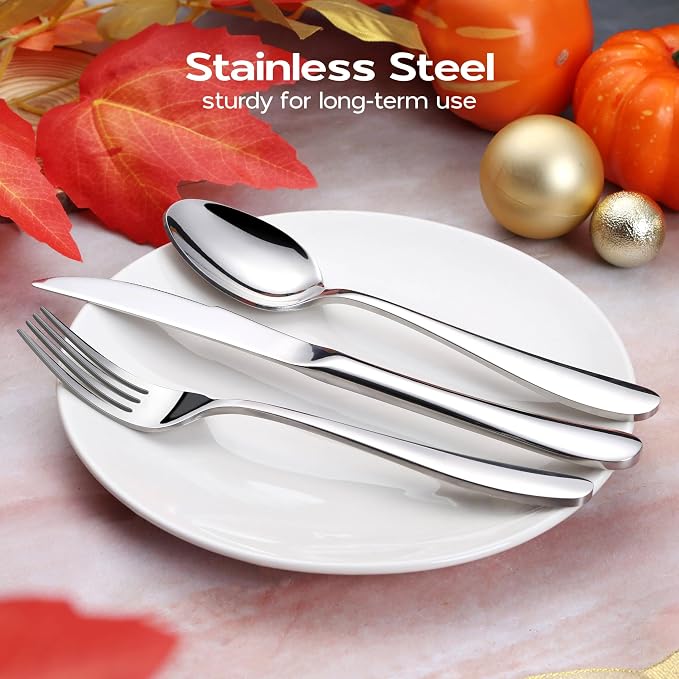 Onader 60 Piece Heavy Duty Silverware Cutlery Set - Image 5