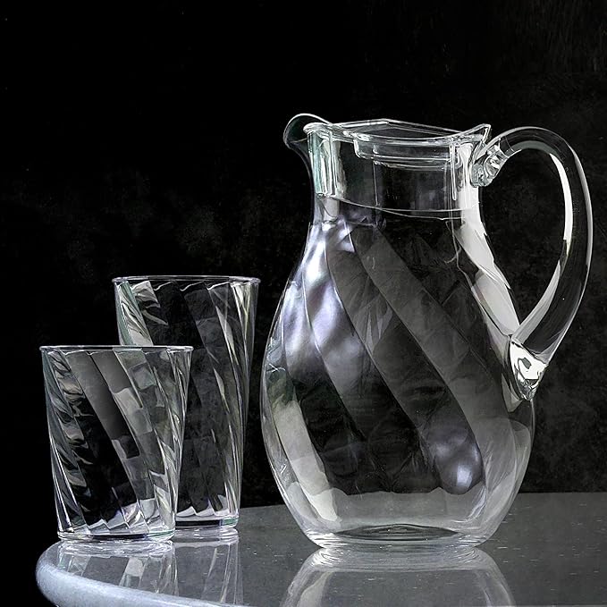 Amazing Abby - Glacier - 18-Ounce Plastic Tumblers (Set of 8), All-Clear Reusable Plastic Cups, Stackable, BPA-Free, Shatter-Proof, Dishwasher-Safe