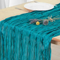 8 Pack Teal Green Cheesecloth Table Runner 120 Inch Boho Wedding Decor | by Fixwal