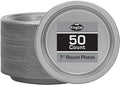 Hanna K. Signature Silver Solid Color Premium Heavy Weight Plastic Appetizer by HannaKSignature