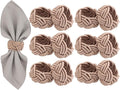 Boho Chic Napkin Rings Set of 12 – Beige Handwoven Rayon Napkin Holders by ALPHALivingHOME