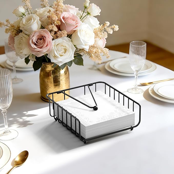 Napkin Holder for Table with Weighted Arm, Dinner Metal Flat Napkin Holders for - Image 6