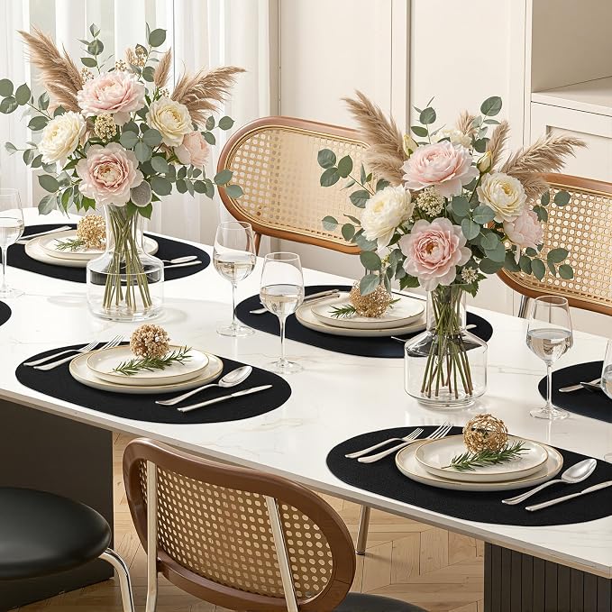 Placemats Set of 4, 11.8 x 17 Inch, Waterproof Wipeable Reversible PU Placemat - Image 9
