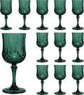 12Pack Plastic Wine Glasses, 7oz Vintage Goblets by LEYIQU