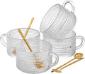 ZOOFOX Set of 4 Glass Coffee Mugs, 14 Oz Clear Glass Cups by zoofox