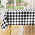 misaya Rectangle Waterproof Vinyl Table Cloth, Buffalo Flannel Backed Tablecloth, Wipeable Plastic Table Cover for Christmas (70" x 120", Black and White)