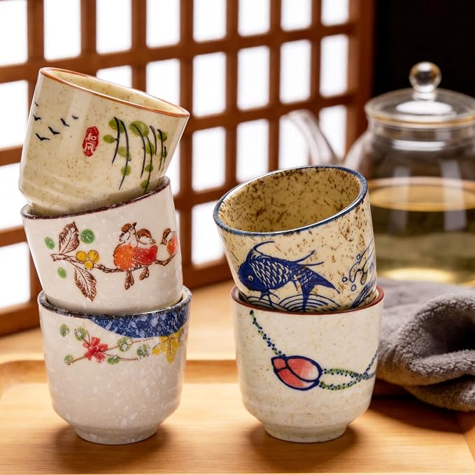 Japanese Tea Cups, 6 OZ Handless Matcha/Coffee Mug, Asian Teacup - Image 7