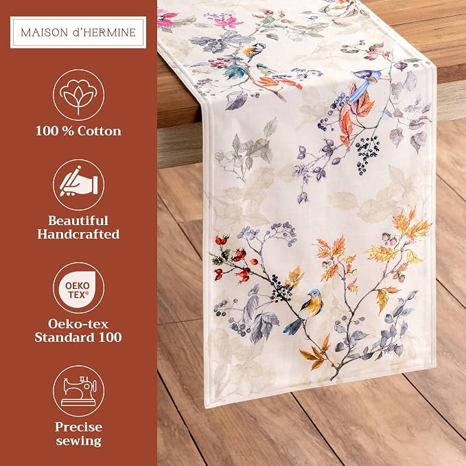 Maison d' Hermine Table Runner 100% Cotton 14.50" x 108" | Table Runners 108 - Image 2