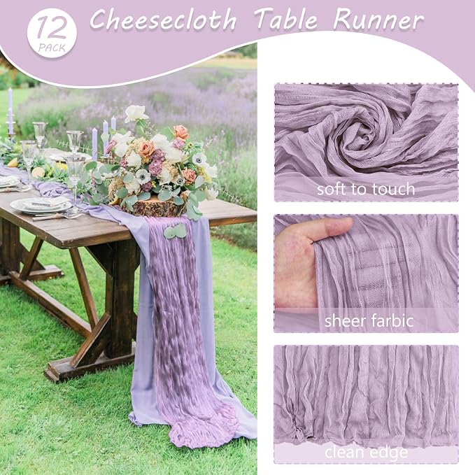12 Pack Boho Gauze Table Runner - Image 4