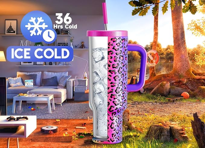 Meoky 50 oz Tumbler with Handle, Tumbler with Lid and Straw, Insulated - Image 2