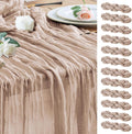 Cheesecloth Table Runner Nude Pink 10FT Boho Gauze Runner, 12 Pack | 120 Inch by Wokceer