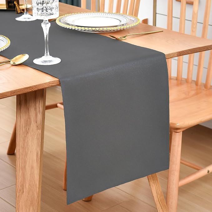 Wolkemer Farmhouse Grey Table Runner Dining Table Runners 90 Inches Long | by Wolkemer
