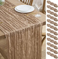 Asee'm 12pcs Nude Brown Cheesecloth Table Runner Summer Boho Rustic 10FT | Fall by Aseem