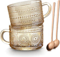 MFACOY Vintage Coffee Mugs Set of 2, 14 oz Glass Tea Cups by Mfacoyisalifestylebrand