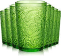 Reallnaive 13 oz Green Drinking Glasses Set of 8, Vintage Glassware by Unknown