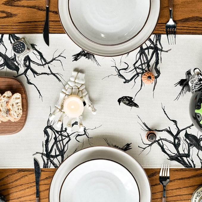 Artoid Mode 210 GSM Halloween Table Runner 13x48 Inch Home Party Decor | - Image 4