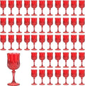 7OZ Plastic Wine Glasses, Reusable Vintage Goblets Unbreakable Drinking Glasses by Unknown