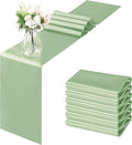 Horbaunal 6 Pack Satin Runners 12 x 108 Inch, Sage Green | Bright Silky Smooth by Horbaunal