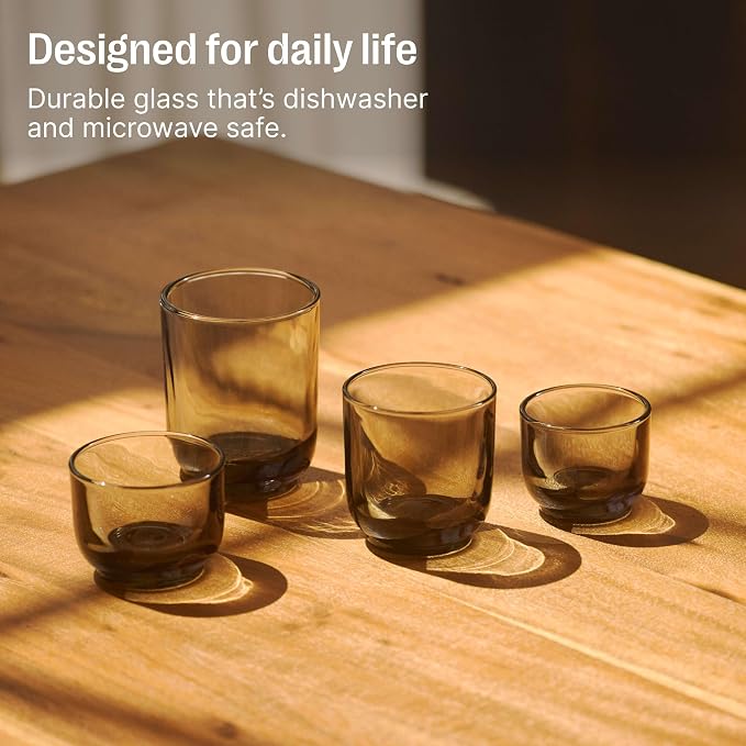 Fellow Pirch Cortado Cups 4.5 oz, Weighted Soda Lime Glass Amber | Curved - Image 7