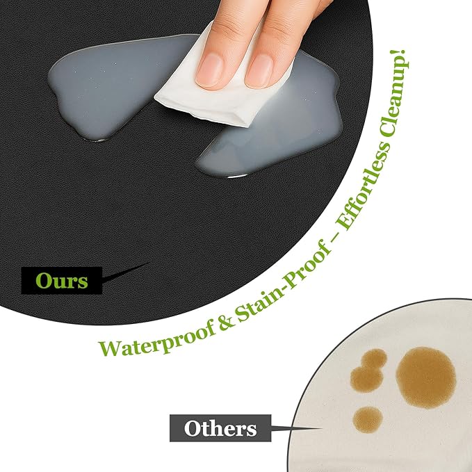 Warmstar Leather Table Cover 36 x 54 Inch, 1.8MM Thick PVC Table Protector Waterproof, Desk Cover Protector Non-Slip Desk Pad for Kitchen, Dresser, Gaming Desk,Dining Room Table