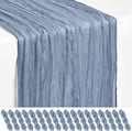 Showgeous 18 Pack Dusty Blue Cheesecloth Table Runner, 17 x 108 Inches | Boho by Showgeous