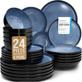 24 Piece Stoneware Dinnerware Set by PURELIVING