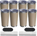 20oz Travel Coffee Tumbler 8 Pack, Lids and Straws, Stainless Steel | Double by UIRZOTN