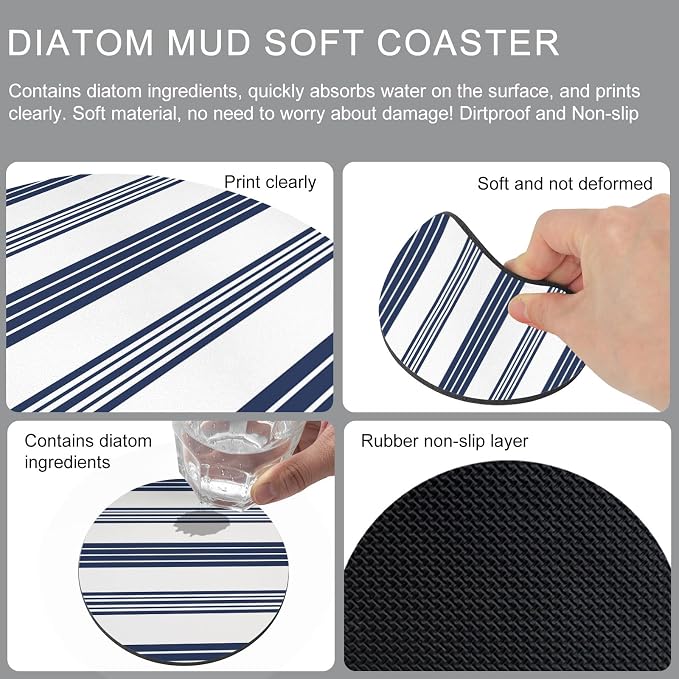 Modern Minimalist Art Coasters Set of 2, Absorbent Coasters - Image 9
