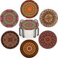 Coasters for Drinks, Ceramic Stone, Mandala Africa | Colorful Absorbent Round by Britimes