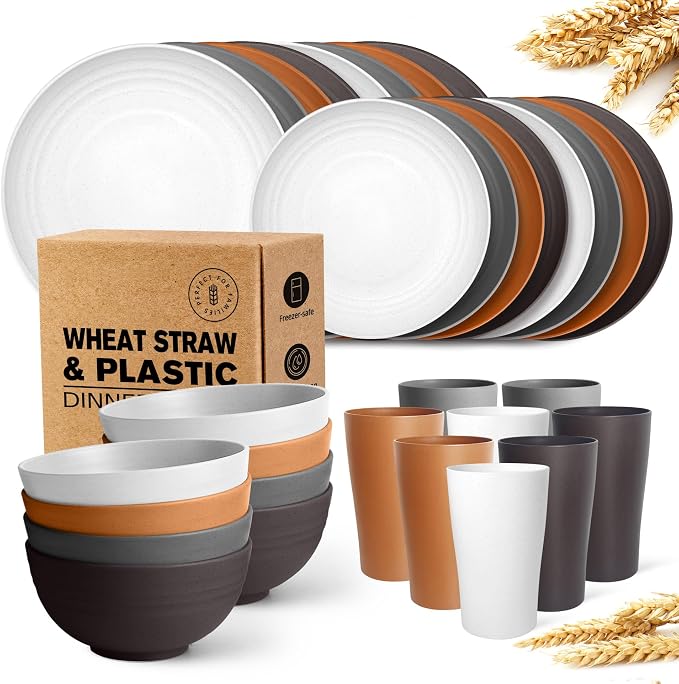 Teivio 32-Piece Plates and Bowls Sets by Teivio