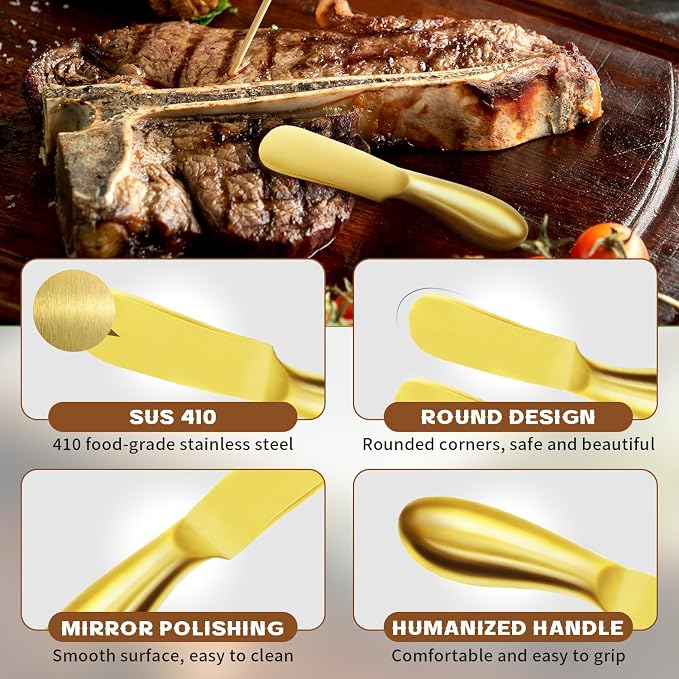 Butter Knife Butter Spreader Knife Gold Butter Knives 4 PCS Cheese Spreader - Image 3