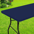 Smiry Rectangle Picnic Table Cloth, Waterproof Elastic Fitted Tablecloths for 5 Foot Tables, Washable Polyester Table Cover for Camping, Indoor and Outdoor (Navy, 36"x60")