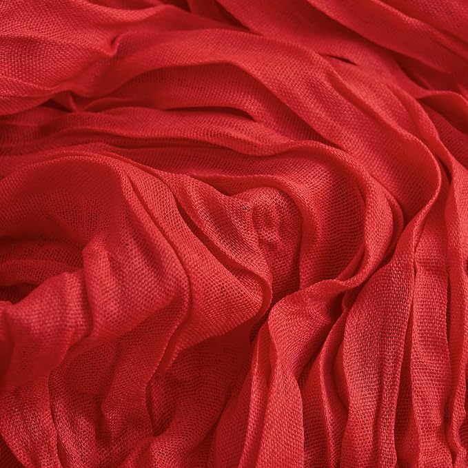 Asee'm 12pcs Red Cheesecloth Table Runner Christmas 10FT Boho Rustic Gauze | - Image 5