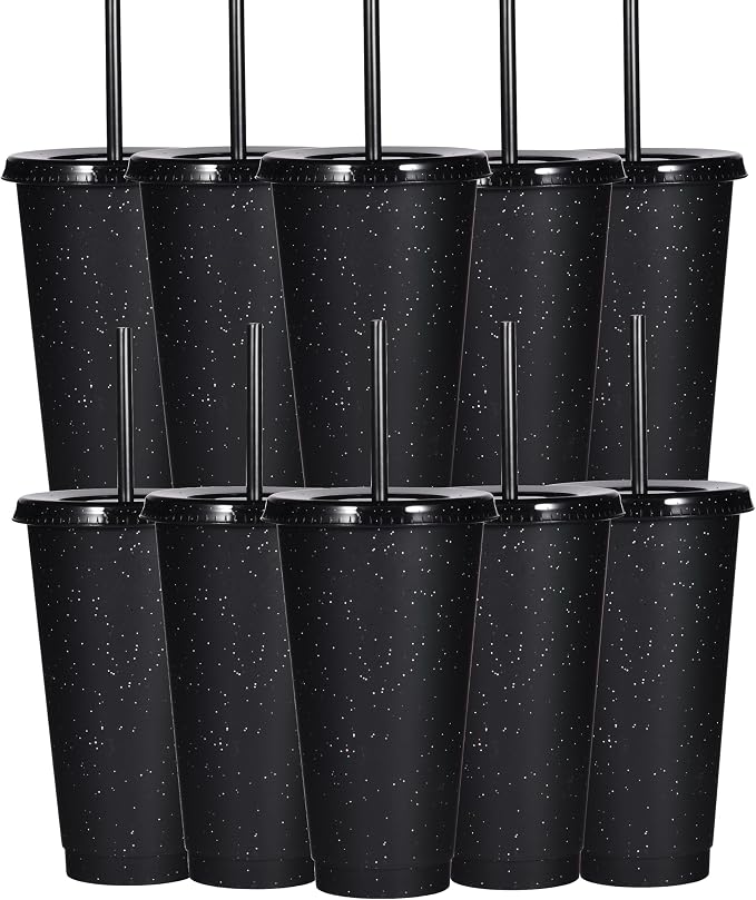 Suertestarry Tumbler with Straw and Lid, Water Bottle Iced Coffee Travel Mug Cup by Suertestarry