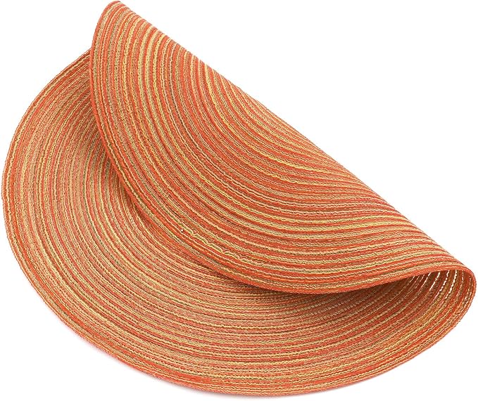 SHACOS Round Braided Placemats Set of 8 Fall Place Mats Washable Polyester 15 - Image 6