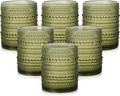 ZMOWIPDL Drinking Glasses Set of 6, 12oz Green Hobnail Glass Cups | Vintage by ZMOWIPDL