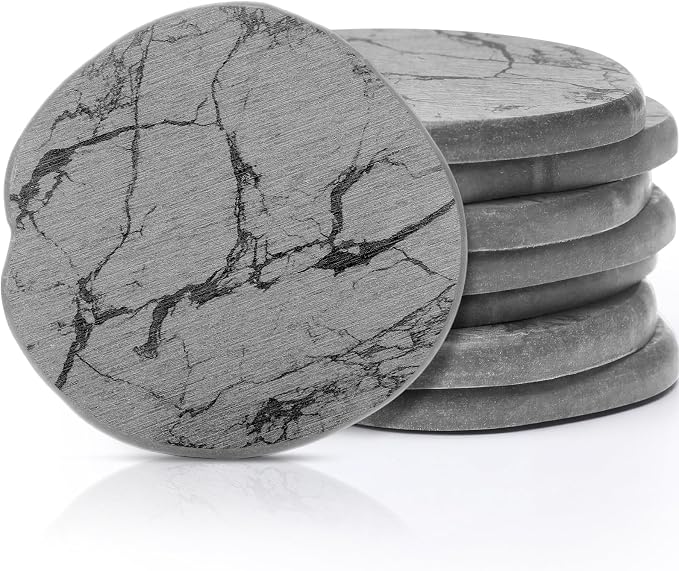 Diatomaceous Earth Coasters Set of 8，Cool Absorbent Quick-Dry Drink Coasters by Unknown