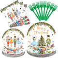 96 Pieces Christmas Ballet Party Tableware Set – Festive Disposable Dinnerware by GistomeHome