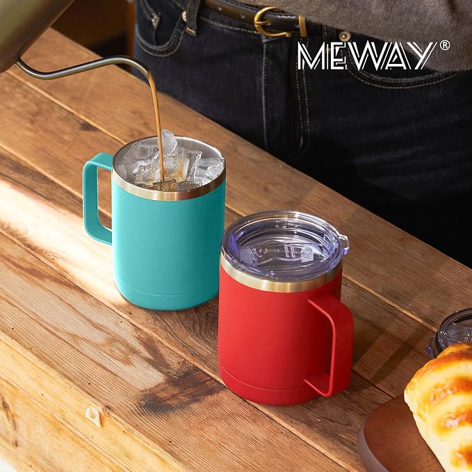 MEWAY 12oz Coffee Mug With Handle 8 Pack Bulk, Stainless Steel Insulated Travel - Image 7