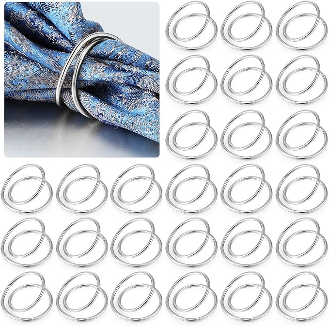 Inbagi 36 Pcs Metal Spiral Napkin Rings Buckles Simple Alloy Rings Serviette by Inbagi