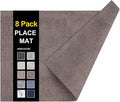 homing Faux Leather Heat Resistant Placemats 8 Packs, Waterproof Wipeable Dining PU Place Mats for Indoor & Outdoor, Easy to Clean, Brown