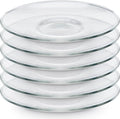 Teabloom Clear Glass Saucers Set of 6 – 6.3 Inch Borosilicate Glass Cup Saucers by Teabloom
