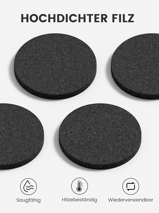 Fluxynara Felt Coasters with Holder, Heat-Resistant & Reusable - Image 3