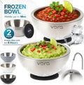 Vora 18oz Dip Chiller Bowl | 2 Pack Stainless Steel Chilled Dip Bowl for Dips, Guacamole, Hummus, Salsa | Insulated Serving Dishes with Easiest Water Fill & Refillable Chamber